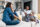 Two young women relaxing at home