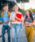 Group of college students walking to class